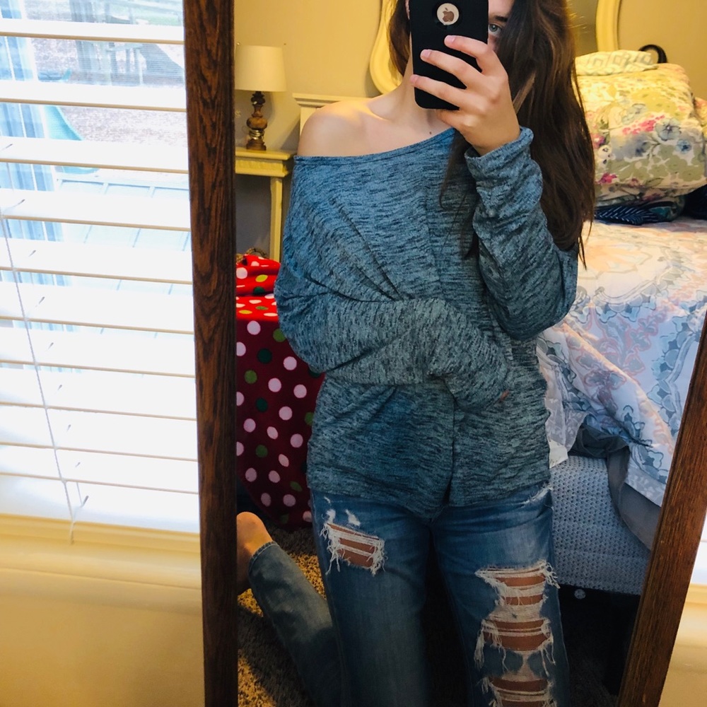 Oversized Off The Shoulder Top